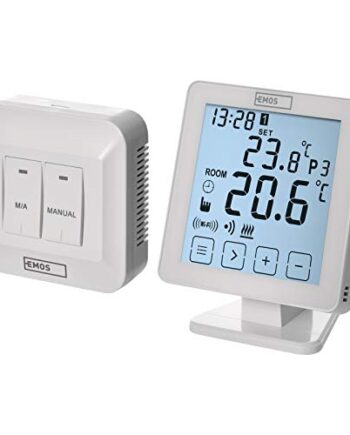 EMOS P5623 WiFi Raumthermostat/Programmierbarer Smart Thermostat für Heizung, Heizungssysteme, Wasserheizung und Kühlungssysteme/Raumtemperaturregler mit App Steuerung Ios/Android, 15 x 96 x 96 mm