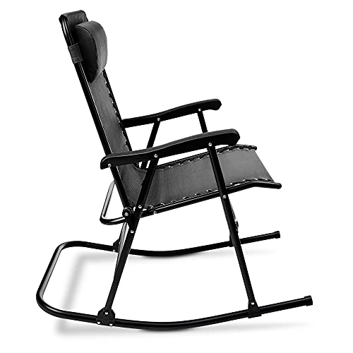 Amazon Basics - składany fotel bujany, czarny. - obrazek 6