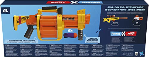 Nerf Fortnite GL Raketen-Blaster – Trommel für 6 Raketen, Pump-Action – enthält 6 Nerf Raketen – für Kinder, Jugendliche, Erwachsene - obrazek 2