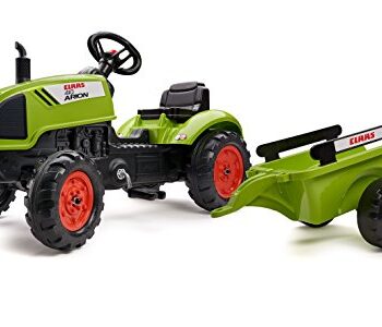 Falk Class 410 Arion Traktor z Pedałami i Przyczepką, Zielony/Czerwony