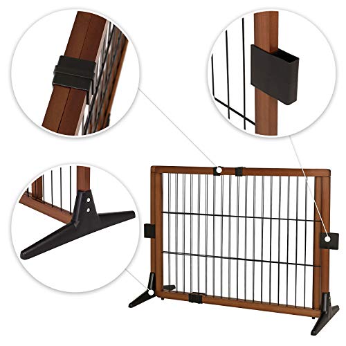lionto Absperrgitter Hundeschutzgitter Treppengitter Welpenschutzgitter 70 cm Höhe - obrazek 5