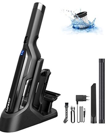 Laresar Handstaubsauger, Origin 1 Akku Handsauger Kabellos 17000PA, 170W Autostaubsauger mit 3000mAh Li-Ionen Akku (LED-Licht) Staubsauger Beutellos, Akkusauger für Auto Zuhause Wohnmobil Tierhaare