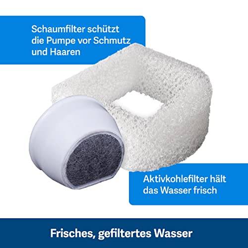 PetSafe 3,7 Liter Trinkbrunnen Drinkwell für Hunde und Katzen, Duales Filtersystem, aus BPA-freiem Kunststoff, Grau - obrazek 8