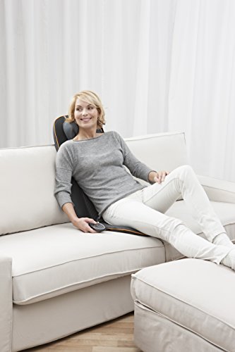 medisana MCN Shiatsu Massageauflage für Rücken und Nacken, Massagesitzauflage mit Spotmassage, Nackenmassage, Wärmefunktion, 3 Intensitäten, Rotlichtfunktion, Fernbedienung, Schwarz, Einheitsgröße - obrazek 4