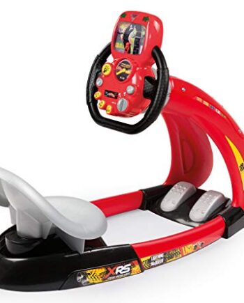 Smoby - Cars XRS - V8 Driver + Smartphone-Halterung - Fahrsimulator für Kinder - Elektronisches Lenkrad - Töne und Lichter - 370215