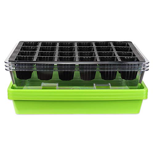 Schramm® Zimmergewächshaus Anzuchtkasten 1, 2 oder 3 Stück 38 x24 x18 cm Mini Gewächshaus Anzuchtset Anzucht Set Treibhaus Anzuchtschale mit Deckel und Belüftung, Größe:2 Stück - obrazek 5