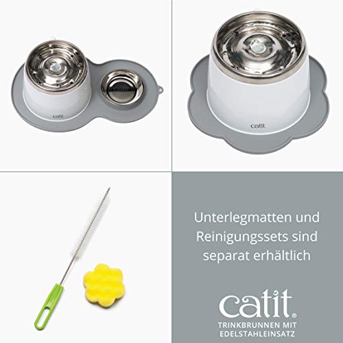 Catit Trinkbrunnen, für Katzen, mit Edelstahleinsatz, 2L, weiß - obrazek 4