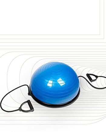 SportPlus Balance Ball Halbkugel inkl. Traningsbänder, ca. 62 cm Durchmesser, Balance Trainer für Gleichgewicht & Stabilität, Nutzergewicht bis 120 kg, SP-GB-001