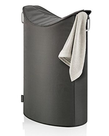 blomus -FRISCO- Wäschesammler Anthrazit, 65 Liter, mit zwei praktischen Tragegriffen, hochwertige Kunstfaser, trendiges Design, moderner Wäschekorb (H / B / T: 70 x 45 x 28 cm, Anthrazit, 65384)