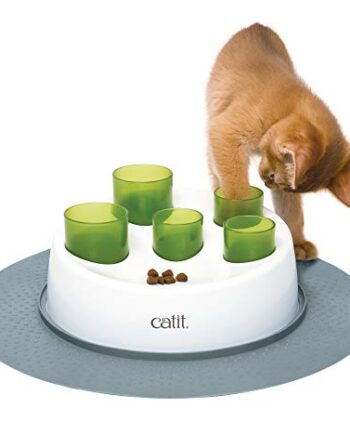 Catit 42985W Aktywna Miska Na Karmę Dla Kota, 14 x 24 x 24 cm, Biały/Z