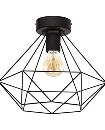 EGLO Deckenlampe Tarbes, 1 flammige Vintage Deckenleuchte im Retro Look, Material: Stahl, Farbe: Schwarz, Fassung: E27