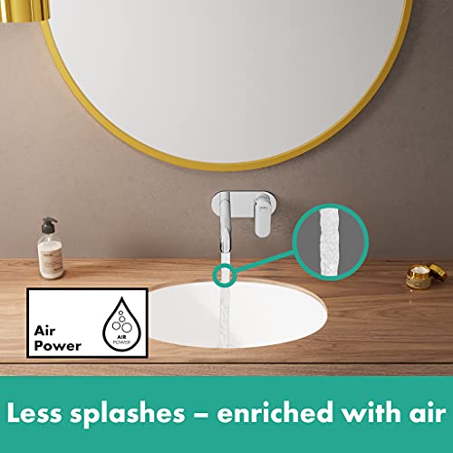hansgrohe Waschtischarmatur Unterputz Vernis Blend, Wasserhahn Bad für Wandmontage, Badarmatur wassersparend, Chrom - obrazek 6