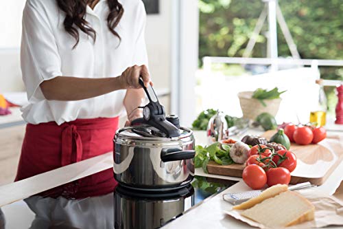 Lagostina Irradial Control Lagoeasy'UP 3,5 l Schnellkochtopf aus Edelstahl 18/10, Ø 22 cm, Dampfkochtopf für Induktion und Gas, Vereinfachtes Öffnen des Deckels, mit 3-lagigem Irradial-Plus-Boden - obrazek 2