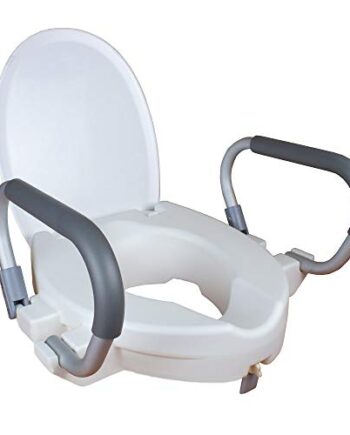 Mobiclinic, WC Sitzerhöhung für Senioren, Alcalá, Europäische Marke, Verstellbare Armlehne, Toilettensitzerhöhung mit Armlehnen und Decke, Toilettenhilfe, Weiß