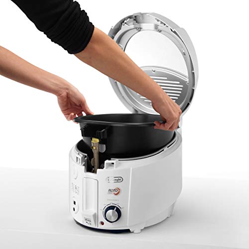 De'Longhi RotoFry F38436.W Roto-Fritteuse, 1,2 kg Fassungsvermögen, Easy Clean System, Antihaftbeschichtung, herausnehmbarer Frittierbehälter, Ölablauffunktion, 1800 Watt, Weiß - obrazek 7