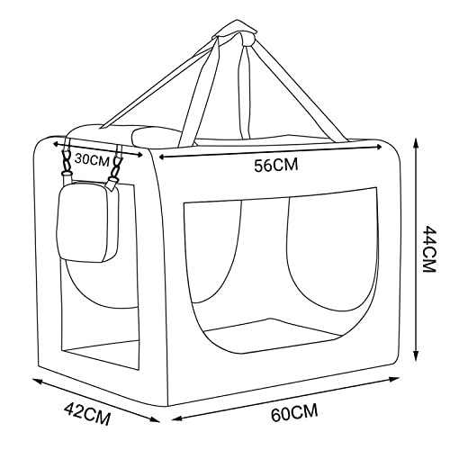 lionto Składany transporter dla psa do podróży i samochodu, 60x42x44 c - obrazek 3