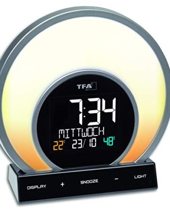 TFA Dostmann budzik świetlny Soluna 60.2026.01, zachód słońca, 5 trybó