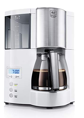 Melitta 6613655 Optima Timer Filterkaffeemaschine mit Timer Funktion I weiß