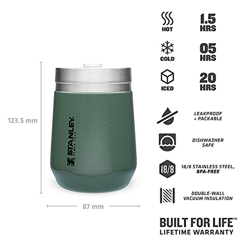 Stanley Everyday Tumbler Trinkbecher aus rostfreiem 18/8-Edelstahl in der Farbe Dunkelgrün 290ml, Maße: 8,7cm x 8,7cm x 12,2cm, 674900 - obrazek 6