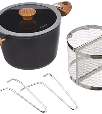 GON V47914HBBDI Nudeltopf 4 L Aluminium 22 cm - Töpfe für Pasta (4 L, Black, Aluminium, Ceramic,Gas,Halogen,Induction,Sealed plate, Glass, 22 cm)