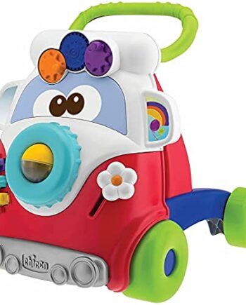 Chicco Happy Hippie 2in1 First Steps Lauflernwagen mit Aktivitätszentrum für Kinder, Bunte Lauflernhilfe mit 4 großen Rädern, Lernspiele für Jungen und Mädchen - Kinderspielzeug 9-24 Monate
