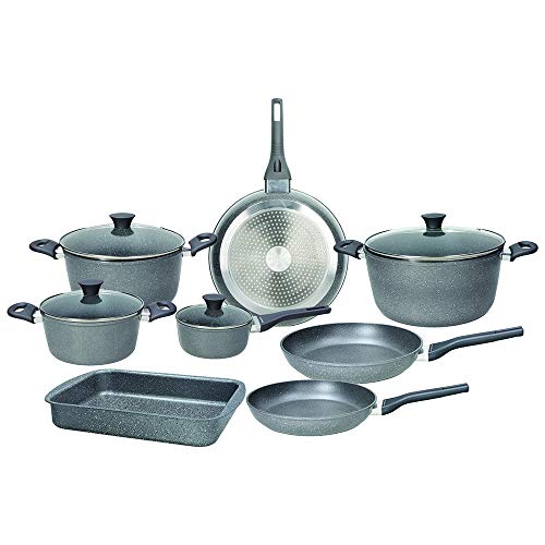 Tognana V979112PHAE Topf- und Pfannen-Set, Aluminium, grau, 12-teilig