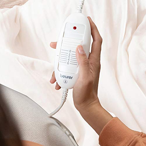 Beurer HD 75 Heizdecke, kuschelige Wärmedecke mit 6 Temperaturstufen, Sicherheitssystem und Abschaltautomatik, maschinenwaschbar, weiß - obrazek 2