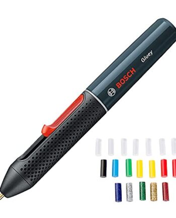 Bosch Akku Heißklebestift Gluey Smoky Grey (mit 20 Klebesticks, im Karton) grau