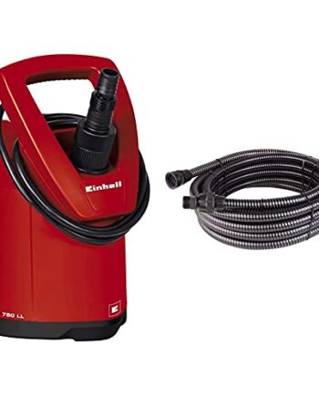 Einhell Tauchpumpe GE-SP 750 LL (750 W, Ø 5 mm Fremdkörper, 15000 L/h Förderleistung) & T.I.P. 31008 Entwässerungsschlauch Schlauch für Tauchpumpen, Gartenpumpen, Teichaußenfilter 10 m