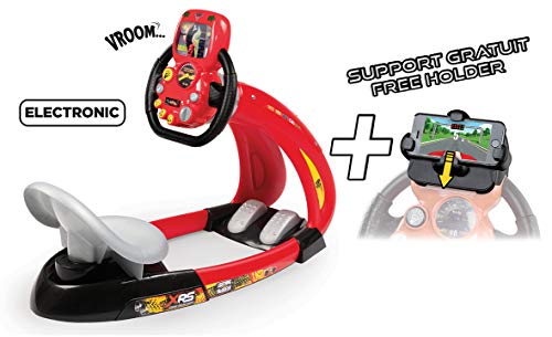 Smoby - Cars XRS - V8 Driver + Smartphone-Halterung - Fahrsimulator für Kinder - Elektronisches Lenkrad - Töne und Lichter - 370215 - obrazek 4