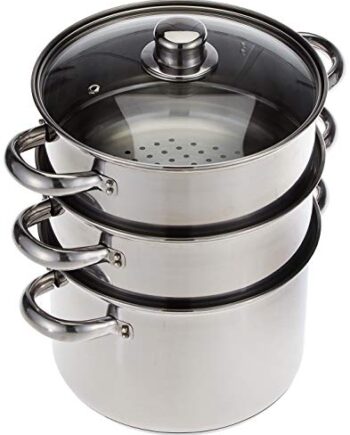 KitchenCraft Zestaw 3 garnków, parowar/garnek do zupy, 3-stopniowy, z