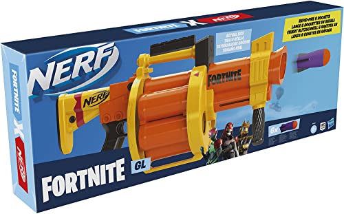 Nerf Fortnite GL Raketen-Blaster – Trommel für 6 Raketen, Pump-Action – enthält 6 Nerf Raketen – für Kinder, Jugendliche, Erwachsene - obrazek 3