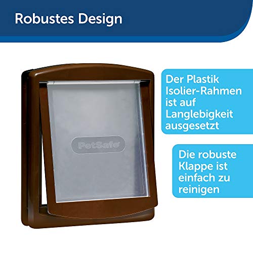 PetSafe Staywell Haustiertüre Original mit 2 Verschlussoptionen, Größe M, Für Haustiere bis zu 18 kg geeignet, Braun - obrazek 5