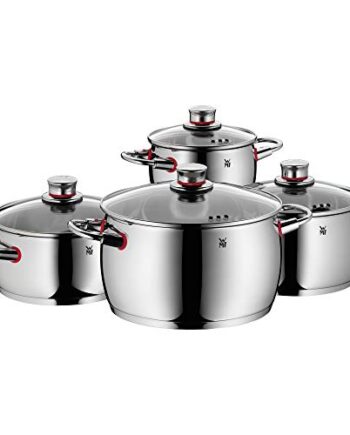 WMF Topf-Set 4-teilig Bratentopf Fleischtopf Quality One Dampföffnung Glasdeckel Cromargan Edelstahl rostfrei poliert induktionsgeeignet spülmaschinengeeignet