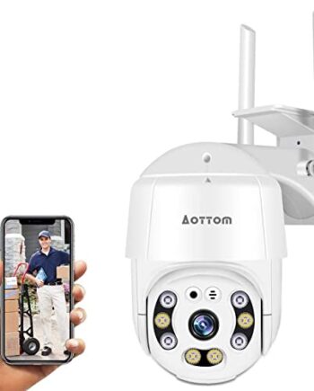 Überwachungskamera Aussen, 1080P WLAN IP Kamera Outdoor PTZ Dome Kamera, Sicherheitskamera mit Bewegungsmelder, 40m Nachtsicht, 2-Wege-Audio, IP66 Wasserdicht, APP YI Lot, SD Kartenslot(MAX.128 GB)