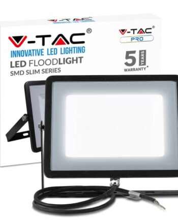 V-TAC VT-100 LED Flutlicht Samsung Chip, 6400K, 8000lm, IP65, 100 Watt, A+, Die Cast Aluminium, W, schwarz, 100W