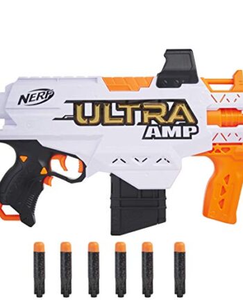 NERF Ultra Amp motorisierter Blaster, 6-Dart Clip-Magazin, 6 Ultra Darts, Ultra Darts kompatibel, N-A