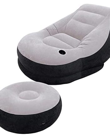 Intex Aufblasmöbel Ultra Lounge, Grau, 102 x 137 x 79 cm / Ø 64 x 28 cm