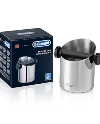 De'Longhi DLSC059 Abschlagbehälter, für Espresso Siebträger, Kaffeesatz Abschlagbox, Kaffeemaschinen Zubehör für den Barista Zuhause, Abklopfbehälter aus Edelstahl