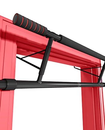 BeMaxx Klimmzugstange für Türrahmen ohne Schrauben/Bohren + Trainings-eBook - Profi Türreck Pull Up Dip Bar, gepolsterte Griffe | Klimmzug Stange zum Einhängen in Tür Zuhause, Fitness Workout Sport