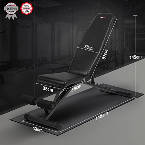 Ultrasport Universal-Hantelbank, Trainingsbank klappbar und belastbar bis 500 kg, vielseitig zuhause einsetzbar als Fitnessbank oder Bauchmuskeltrainer und bei Nichtgebrauch schmal zusammenklappbar - obrazek 7