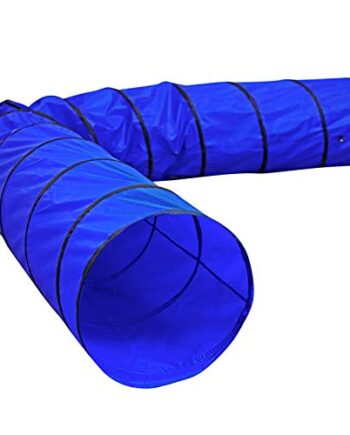 lionto Hundetunnel Spieltunnel Hundehöhle Agilitytunnel Blau Größe (L) 500 x60 cm