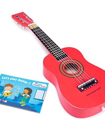 New Classic Toys - 10341 - Musikinstrument - Spielzeug Holzgitarre - Rot