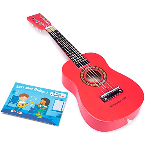 New Classic Toys - 10341 - Musikinstrument - Spielzeug Holzgitarre - Rot