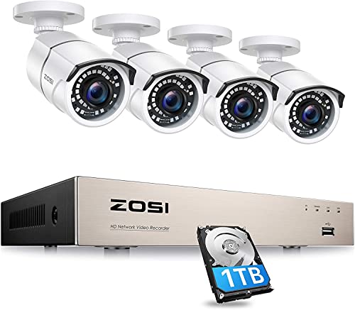 ZOSI 5MP PoE Außen Überwachungskamera Set 8CH 5MP 1TB HDD NVR Plus 4X 5MP Videoüberwachung IP PoE Kamera Set 36M IR Nachtsicht
