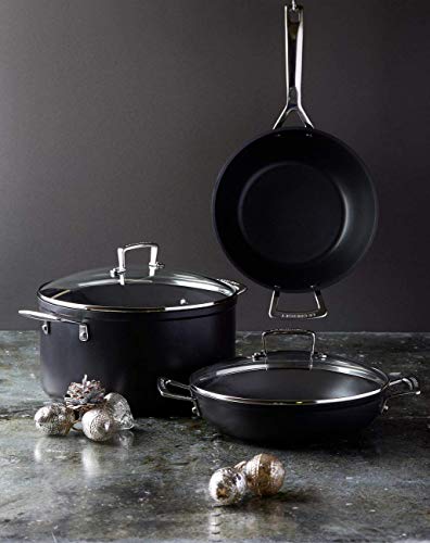 Le Creuset Aluminium-Antihaft Profipfanne mit Deckel, Ø 28 cm, PFOA-frei, Für alle Herdarten inkl. Induktion geeignet, Anthrazit/Silber - obrazek 2