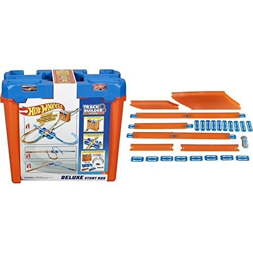 Hot Wheels GGP93 - Track Builder Stunt Box, Spielzeug Autorennbahn, Kinderspielzeug-Geschenkset für Kinder im Alter von 6-12 Jahren & FTL69 - Auto und Mega Track Pack