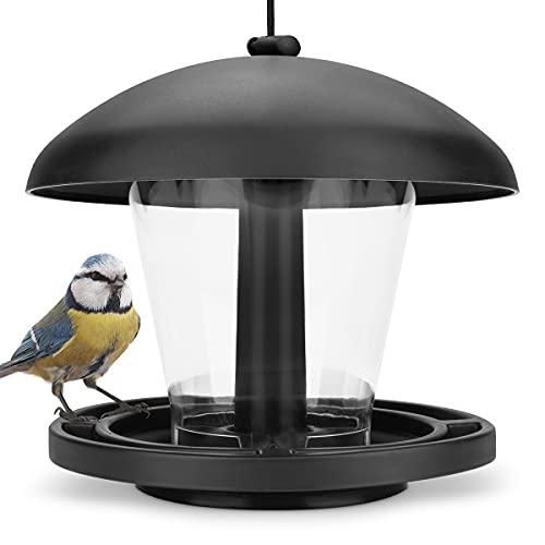 WILDLIFE FRIEND I Vogelfutterspender zum Aufhängen - Schwarz, Vogelfutterstation für Wildvögel I Vogel Futterstation, Futterspender Vögel, Vogelfutterhaus, Vogelfutter, Bird Feeder