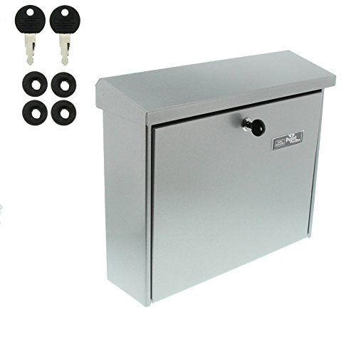 BURG-WÄCHTER Briefkasten, Mit Namensschild und Öffnungsstopp, A4 Einwurf-Format, Inkl. 2 Schlüsseln, Verzinkter Stahl, Journal 5867 Si, Silber - obrazek 3