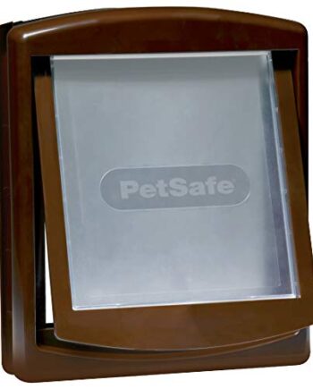 PetSafe Staywell Haustiertüre Original mit 2 Verschlussoptionen, Größe M, Für Haustiere bis zu 18 kg geeignet, Braun
